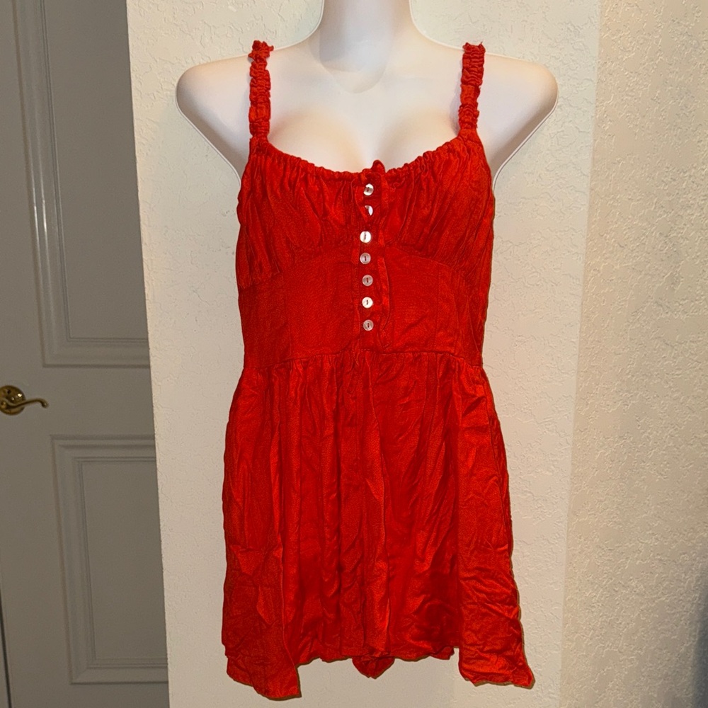 Urban Outfitters NEW Red Buttoned Mini Dress